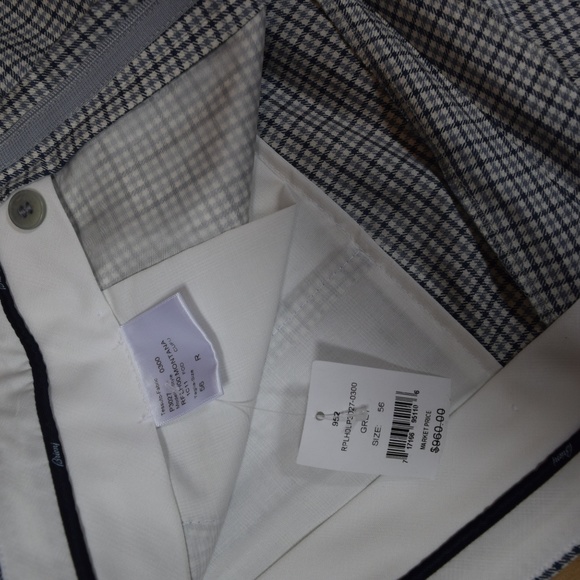 $960 Brioni Montana Blue Grey Silk Linen Pants 38 - Picture 5 of 8